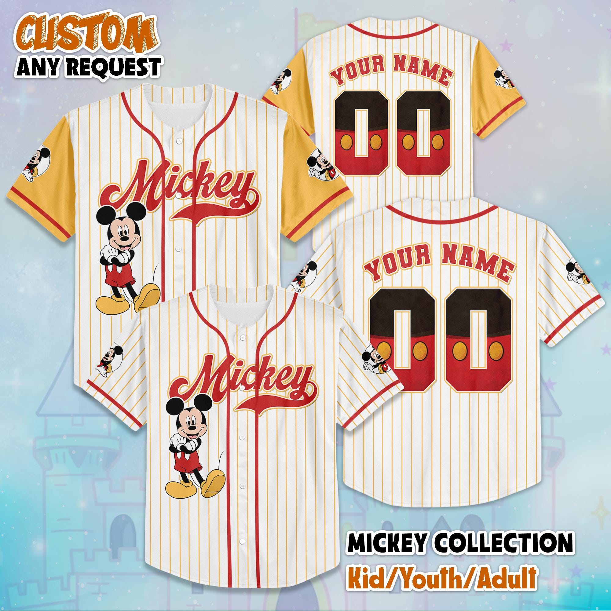 Mickey Mouse Baseball Jersey - Etsy