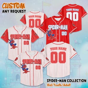 Custom Spider-Man Baseball Jersey, Personalized Superhero Outfit