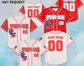 Custom Spider-Man Baseball Jersey, Personalized Superhero Outfit