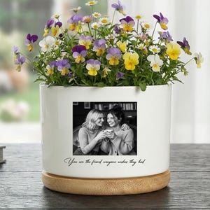 Gepersonaliseerde foto plantenbak, aangepaste foto succulente plantenbak voor beste vriend, verjaardagscadeau voor haar