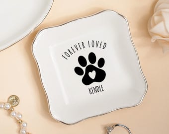 Custom Pet Jewelry Dish with Name,Personalized Dog Ring Dish,Custom Pet Portrait Tray