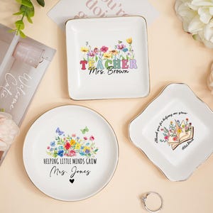 Custom Jewelry Dish For Teacher, Custom Teacher Trinket Dish, Gift For Teacher,Perfect Back to School Gift,Custom Name Jewelry Dish