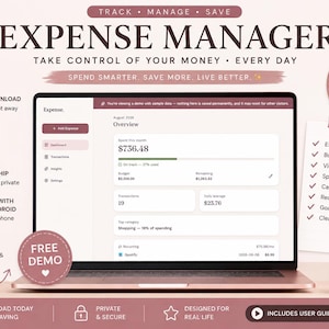 App voor het bijhouden van uitgaven, digitale budgetplanner, uitgavenoverzicht, maandelijkse budgettool, app voor persoonlijke financiën, direct te downloaden, geen abonnement nodig