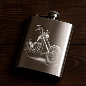 Chopper Motorcycle Laser Engraving Files: Motorbikes PNG Designs Slate Coasters, Glowforge & XTool, Commercial Use
