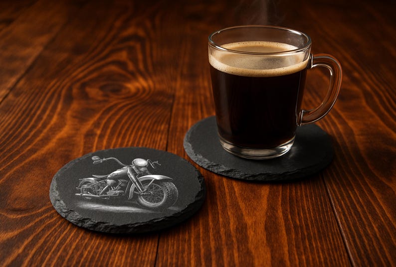 Harley Davidson Laser Engraving Files: Motorcycle PNG Designs for Slate, Glowforge & XTool, Commercial Use