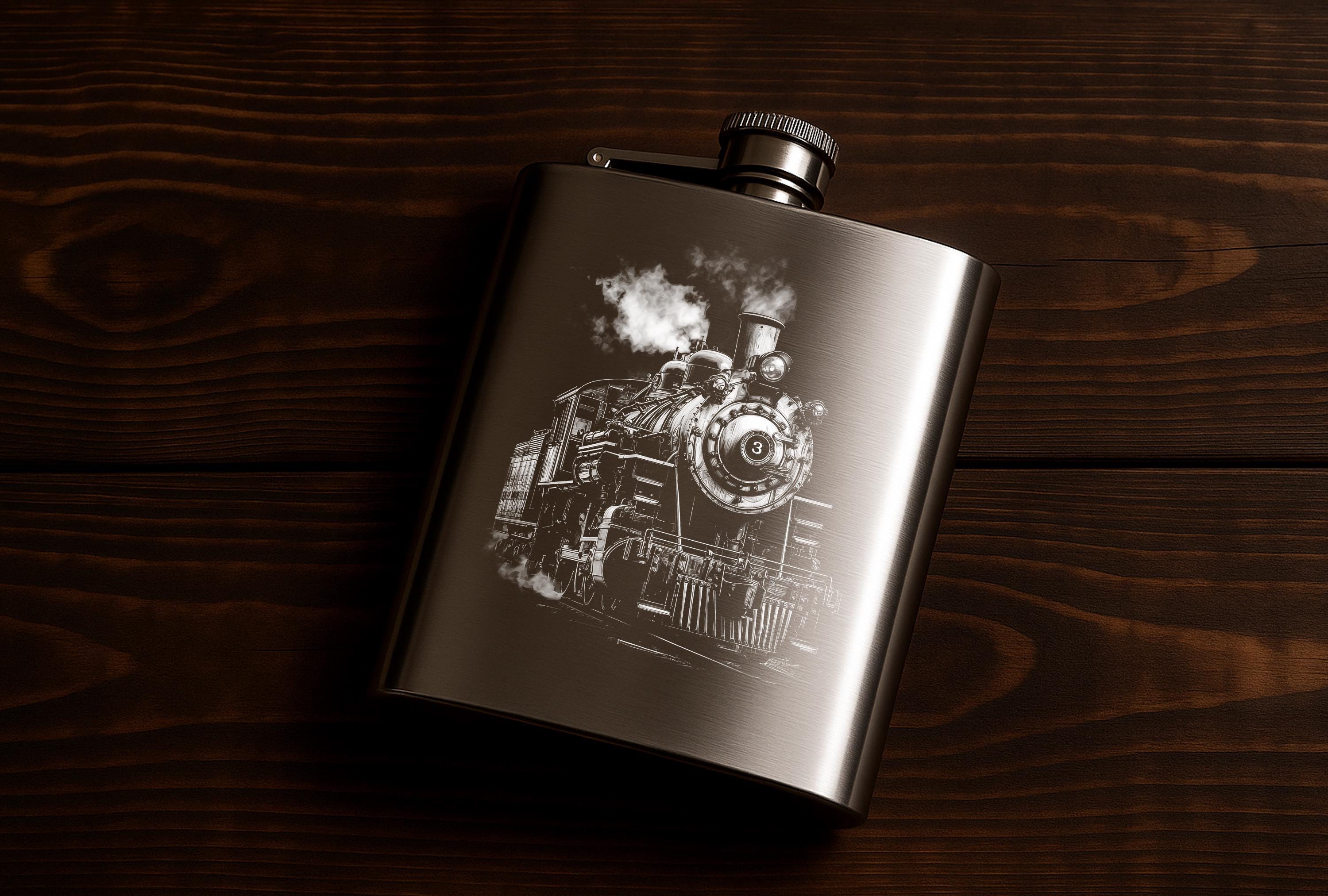 Steam Engine Engravings Steam Locomotive Laser Engraving Files - Steam Engine PNG Designs for ...