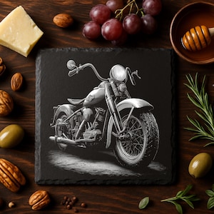 Harley Davidson Laser Engraving Files: Motorcycle PNG Designs for Slate, Glowforge & XTool, Commercial Use