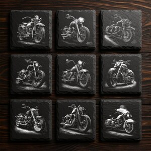 Harley Davidson Laser Engraving Files: Motorcycle PNG Designs for Slate, Glowforge & XTool, Commercial Use