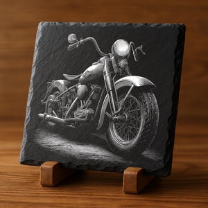 Harley Davidson Laser Engraving Files: Motorcycle PNG Designs for Slate, Glowforge & XTool, Commercial Use