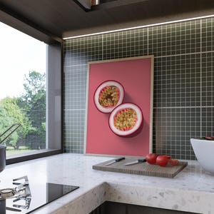 Poster rétro fruit de la passion, art mural cuisine, poster cadeau