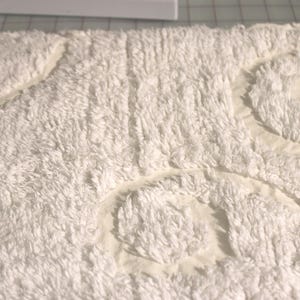 Cotton 2 Chenille Bedspread Squares 100% Cotton fabric Squares To Up-Cycle 18&quot; x 20&quot; Size
