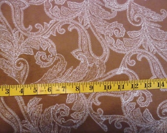 Fabric Brown Paisley Pattern Sewing Cotton Flannel BTY