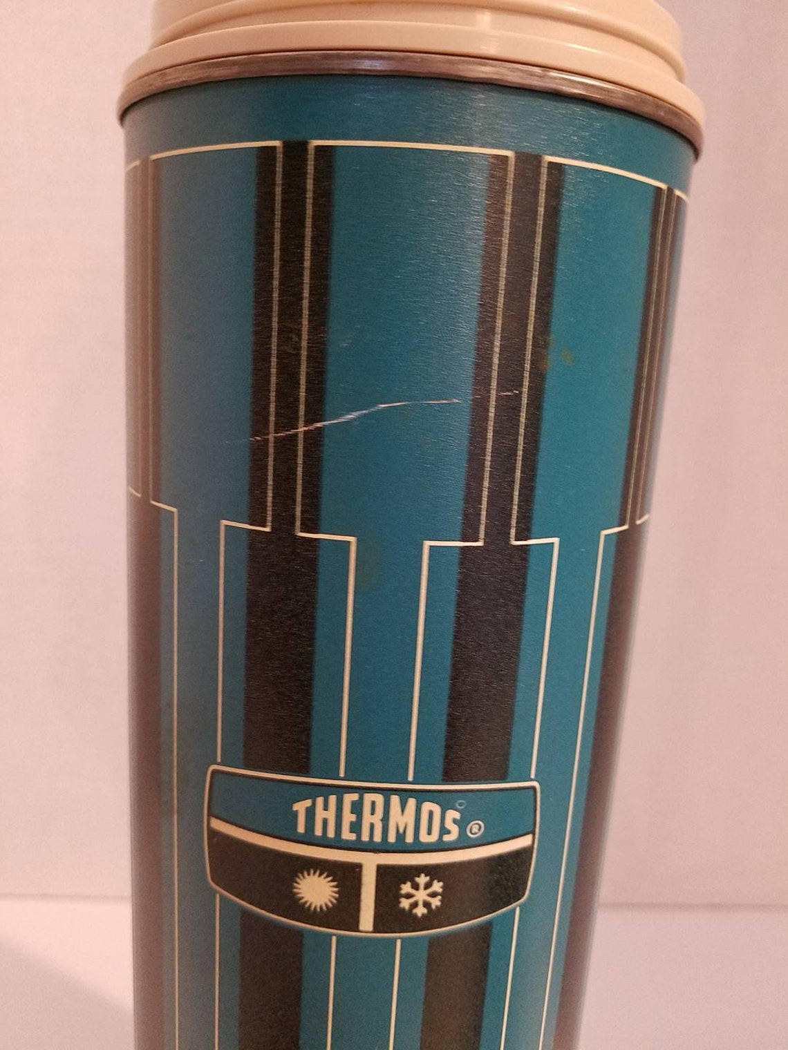 Thermos Bottle King Seeley 1971 Bottle 2410 Blue and Black Etsy