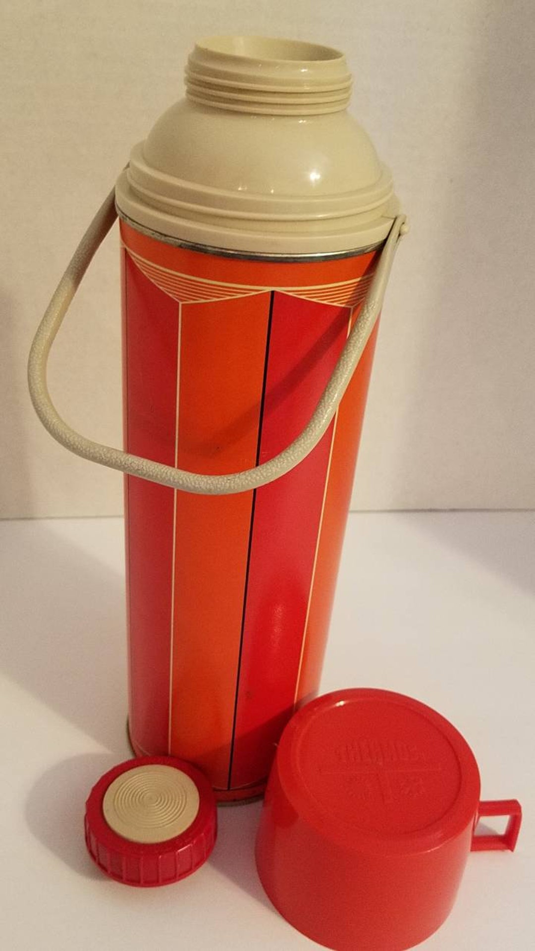 Thermos Bottle King Seeley 1974 Bottle 2410 Red and Orange Etsy