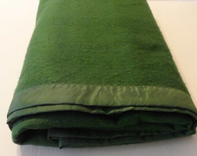 Chatham Vintage Hunter Green Blanket89 X 90very Nice Etsy