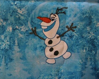 Sewing Cotton Fabric Olaf Winter Toss Disney Frozen Fabric By the yard Disney Blue sewing