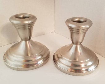 Retro Candle Holder's Pewterlite 1950's Era Candlesticks Home Decor
