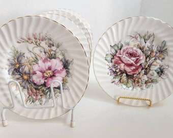 English Dessert Plates Set of 5 Royal Patrician Imported from England Floral