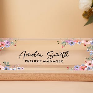 Custom Acrylic Name Plate,Office Name Plate,Personalized Name Sign Acrylic Plaque,Office Decor,Custom Desk Name Plaque,Acrylic Name Plaque