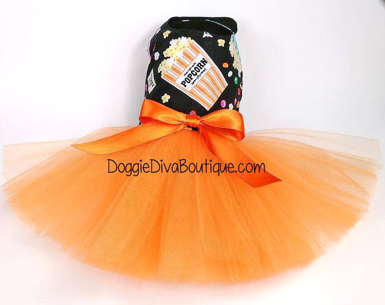 Dog Tutu Dress Orange Movie Popcorn Dog Dress Small Last One