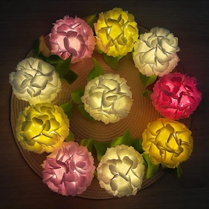 Year-round hydrangea LED garland, Handmade floral gift, Pastel decoration for girl&#39;s room, Nursery string light, Boho style patio decoration