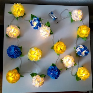 Luzes de cordão artesanais em formato de flor de hortênsia, presente para chá de bebê, decoração para quarto de bebê, luzes de fada a bateria, luz aconchegante e quente.
