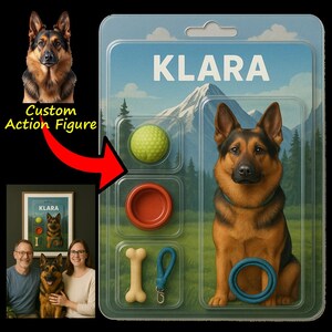 Transformez votre chien - animal de compagnie en figurine d'action - jouet personnalisé - portrait en téléchargement numérique d'art numérique à partir de votre photo cadeau amusant