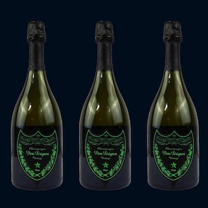 3x Empty Magnum Dom Pérignon Luminous Champagne Bottles | 1.5L LED Light-Up Display | Luxury Collector | Display Decanter