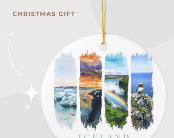 Personalized Iceland Ornament | Custom Travel Ornament | Iceland Souvenir & Gift | Icelandic