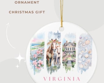 Personalized Virginia Ornament | Custom State Ornament | Virginia Gift & Souvenir