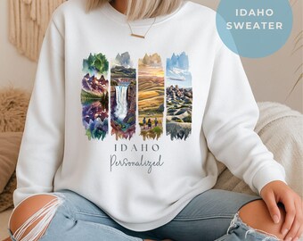 Idaho Sweatshirt Personalized | Mountain State Pride | Cozy Oversized Travel Sweater