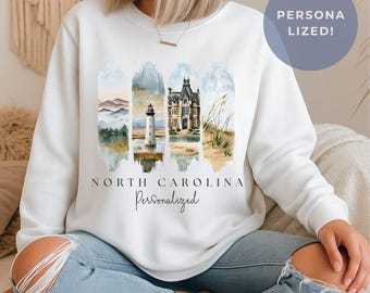 North Carolina Sweatshirt Personalized | Blue Ridge Beauty | Cozy Southern State Pride