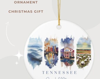 Personalized Tennessee Ornament | Custom Travel Ornament | Tennessee Gift & Souvenir