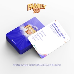 Juego para toda la familia / Inspirado en el programa de televisión Family 100 / Juego de cartas Family99: un divertido juego de encuesta familiar / Juego para niños / Divertido juego de fiesta