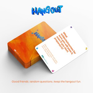 Jeu de cartes conversation Hangout - 50 questions de vérité amusantes et légères pour les amis, les fêtes et les rendez-vous - No Dare