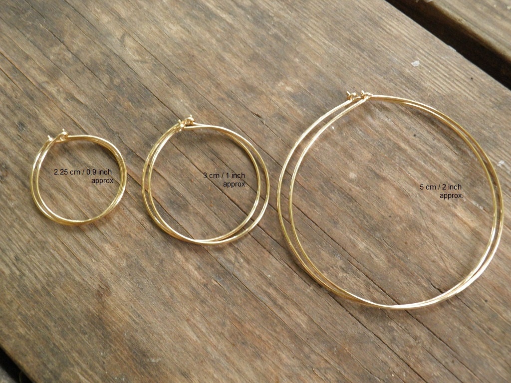 Thin Gold Hoops Large Gold Hoops Simple Hoop Earrings High Etsy