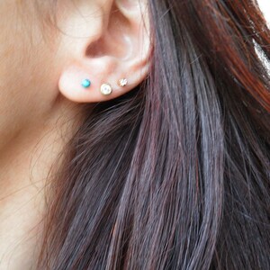 Mini Stud Trio Turquoise Earrings
