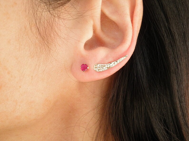 14k Solid Gold Ear Cuff Silver Ear Cuff Minimalist Ear Cuff Etsy