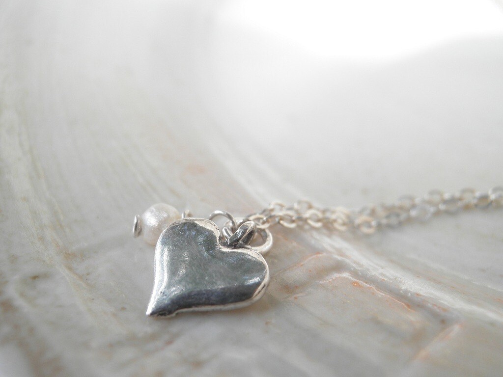 ネックレス・ペンダント STONEHENgE Luvit Silver Heart Pearl Necklace STONEHENgE] Luv-it Silver Heart Necklace ☆人気
