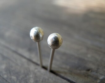 Graduation Gift, Tiny Silver Studs, Sterling Silver Stud Earrings,  Vintage Style Stud Earrings, Silver Ball Post Earrings, Unisex Studs