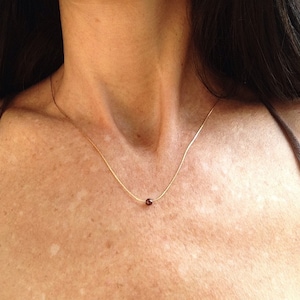 Gold Garnet Necklace, Delicate Garnet Necklace, Garnet Jewelry January Birthstone Necklace Simple Garnet Necklace, Dainty Garnet Necklace