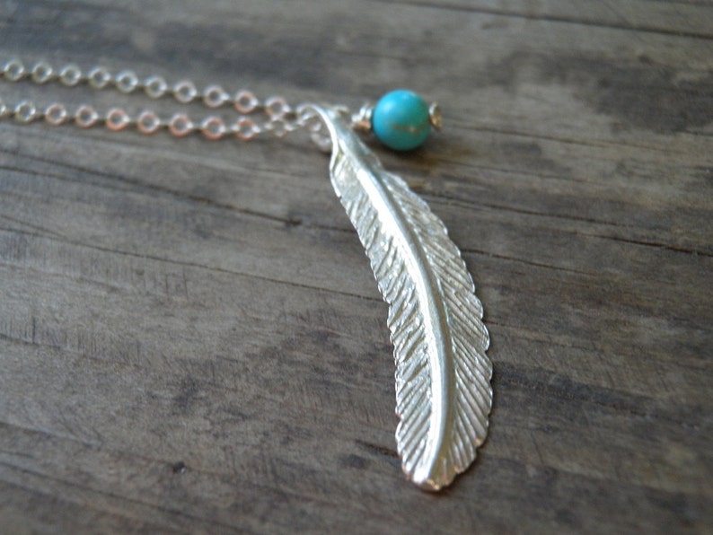 Silver & Black Leather Feather Beaded Necklace main image 1