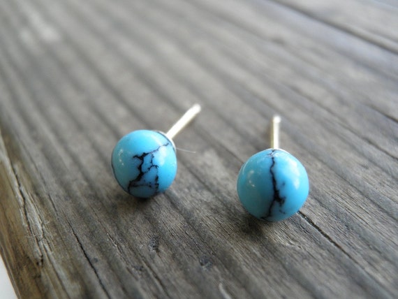 Turquoise ball earrings deals