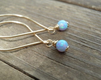 Opal Earrings, Opal Dangle Earrings, White Opal, Blue Opal Dangle Earrings, Blue Opal Earrings ,Silver Dangle Earrings ,october birthstone