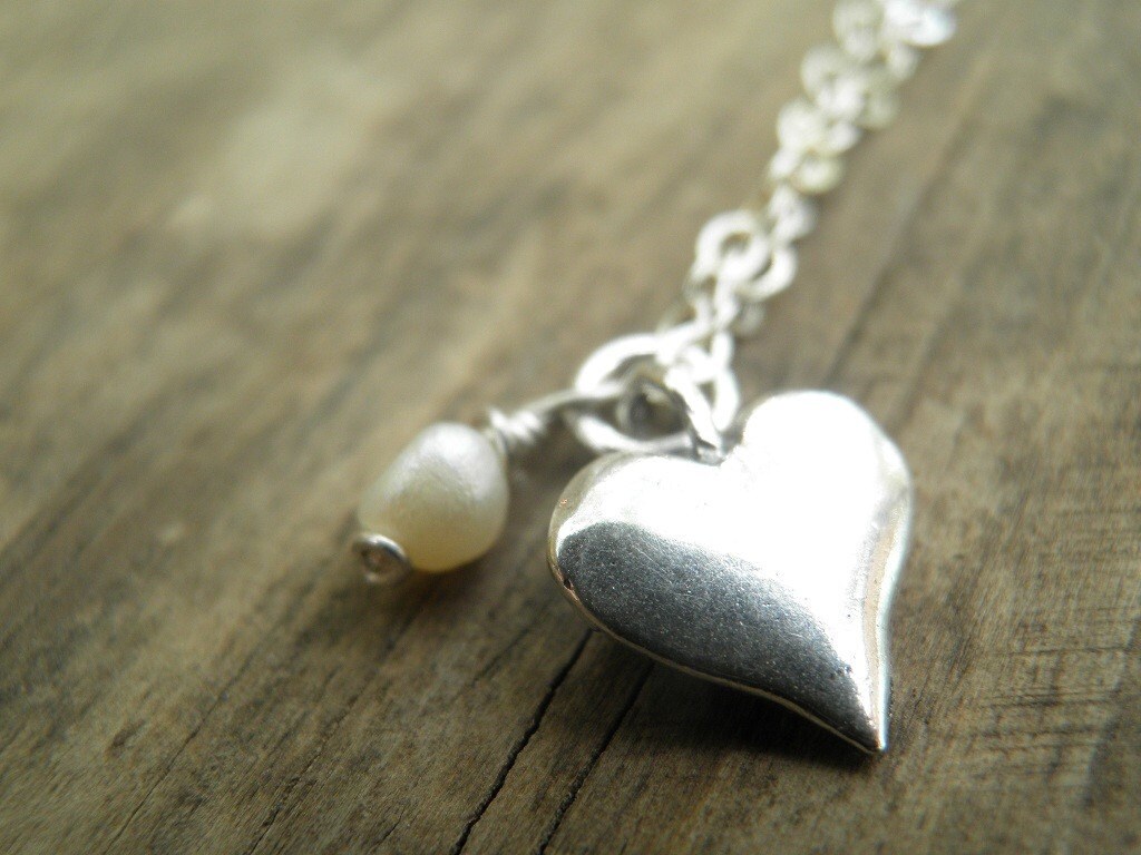 ネックレス・ペンダント STONEHENgE Luvit Silver Heart Pearl Necklace STONEHENgE] Luv-it Silver Heart Necklace ☆人気