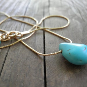 Bridesmaid gift, Turquoise Teardrop Necklace, Turquoise Necklace, December Birthstone, Turquoise Choker, Dainty Gold Necklace, Gold Choker image 1