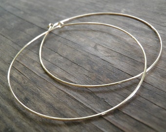 Sterling Silver Hoop Earrings, Thin Small Silver Hoops Earrings, Simple Silver Hoop Earrings, Handmade 925 Silver Modern Hoops, Hoop Earring