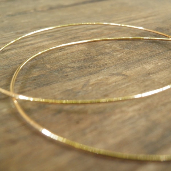 Huge XXXL Gold Hoops 7 cm / 2.75 inch Earrings, Simple XXXL Large Earrings, Bohemian Jewelry, Hand Crafted Gold Filled Modern Classic Design