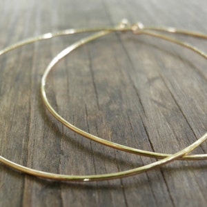Huge Gold Hoops Earrings, Simple XXL Large  6 cm/2.36 inch Earrings Hand Crafted14k Gold Filled Modern Classic Design Gift