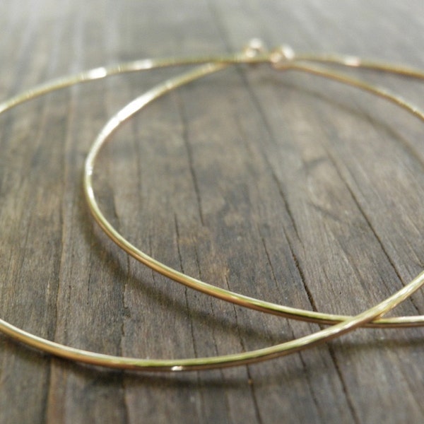 Huge Gold Hoops Earrings, Simple XXL Large  6 cm/2.36 inch Earrings Hand Crafted14k Gold Filled Modern Classic Design Gift